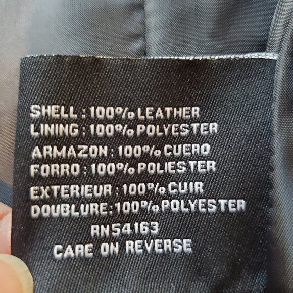 NINE WEST SZ L Soft Black Leather Zip-front Classic Tailored Jacket - Picture 8 of 10